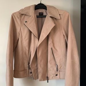 Pink Suede Moto Jacket